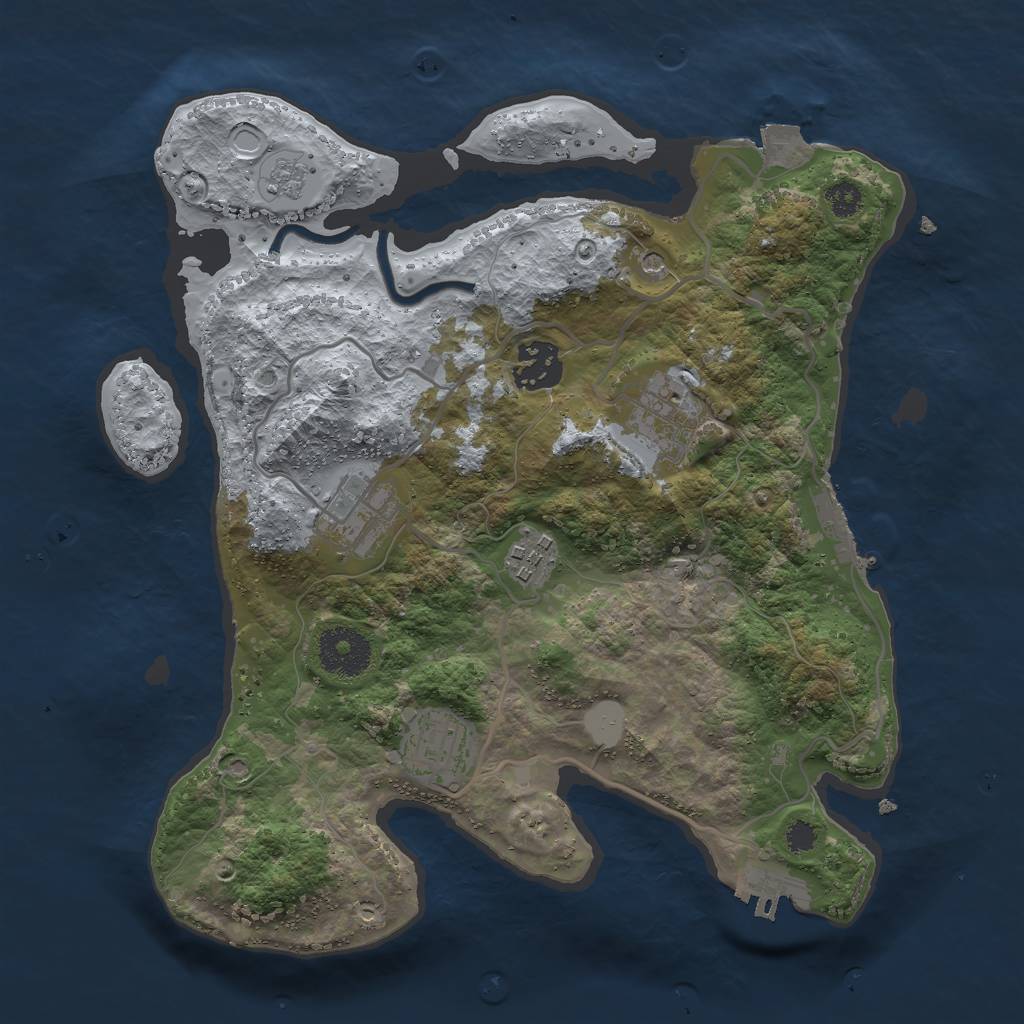 Rust Map: Procedural Map, Size: 3000, Seed: 4860725, 12 Monuments