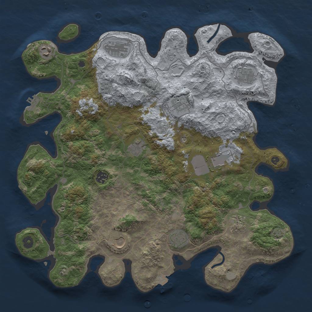 Rust Map: Procedural Map, Size: 4000, Seed: 1780887199, 18 Monuments