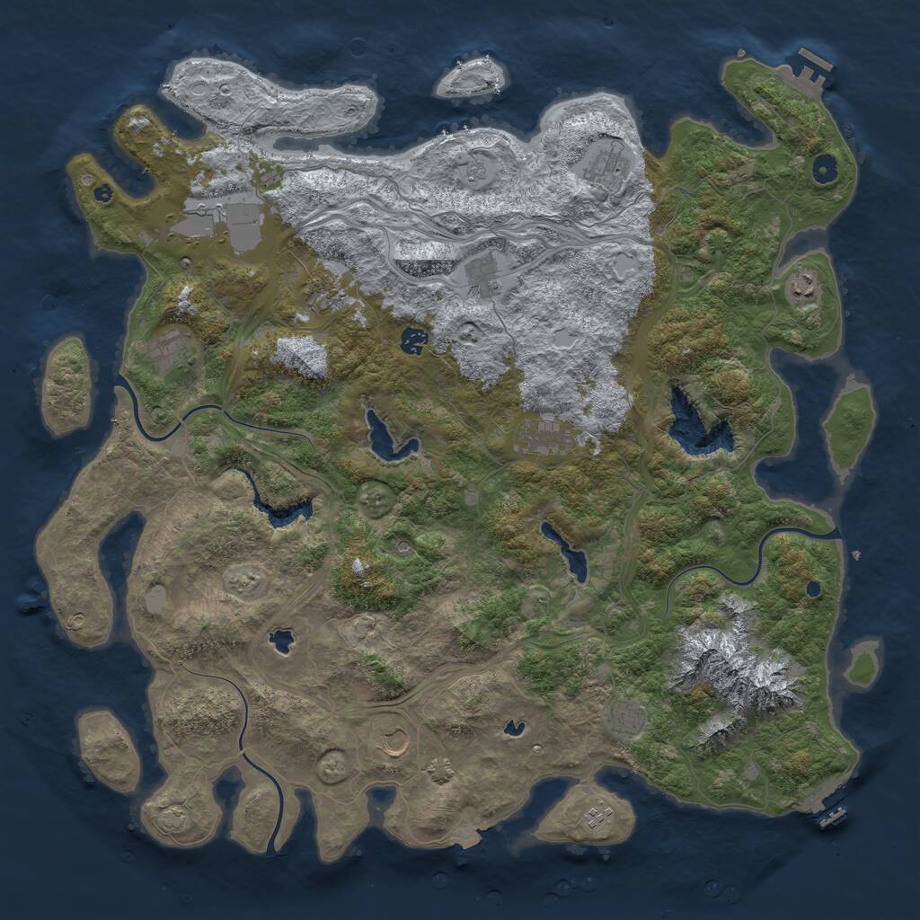 Rust Map: Procedural Map, Size: 5000, Seed: 8756666, 17 Monuments