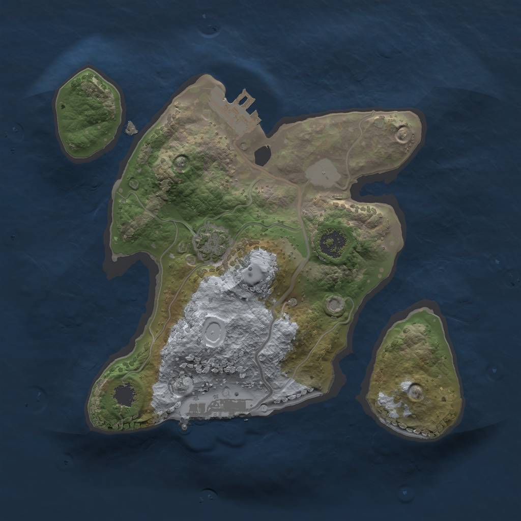 Rust Map: Procedural Map, Size: 2000, Seed: 1424759239, 6 Monuments