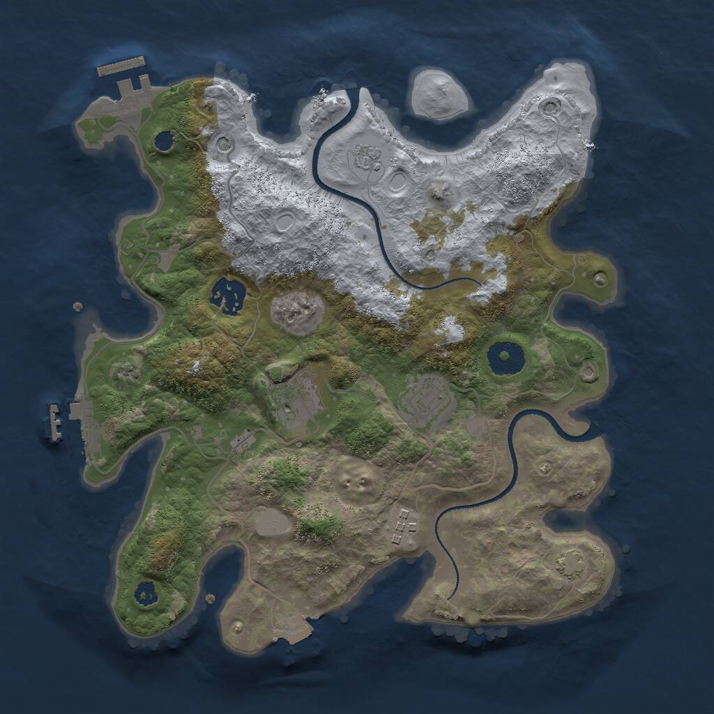 Rust Map: Procedural Map, Size: 3000, Seed: 430813157, 10 Monuments