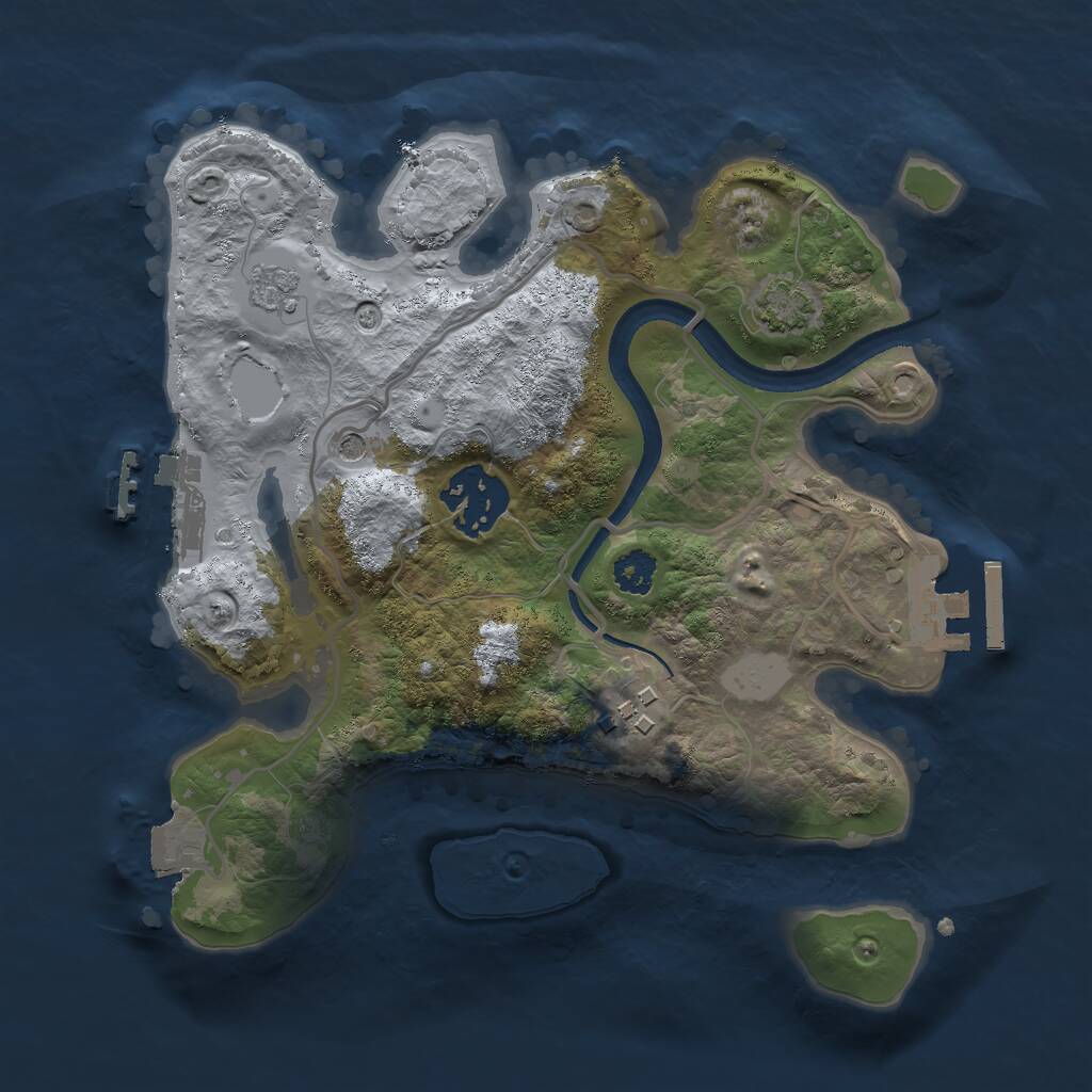 Rust Map: Procedural Map, Size: 2500, Seed: 1598379671, 8 Monuments