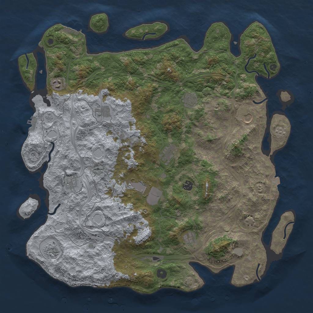Rust Map: Procedural Map, Size: 4700, Seed: 708840334, 19 Monuments