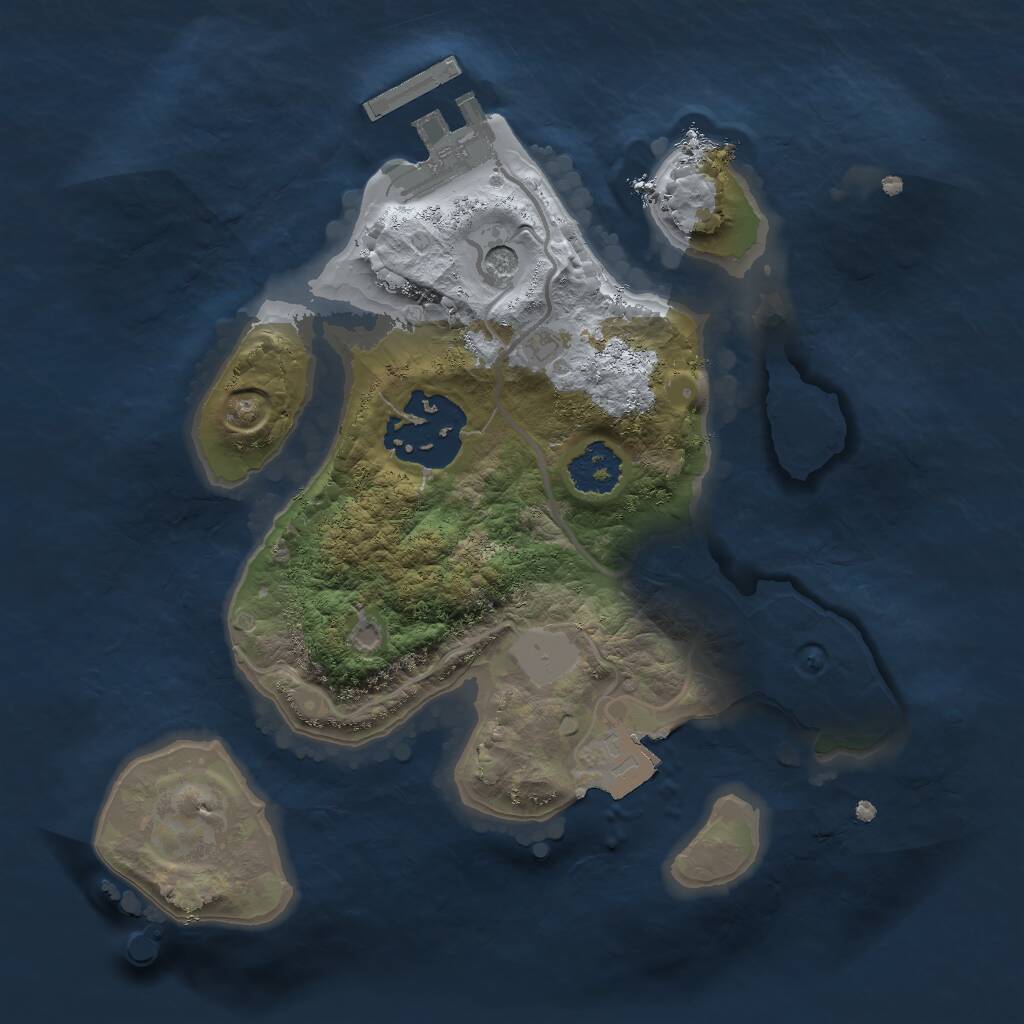 Rust Map: Procedural Map, Size: 2000, Seed: 17762077, 4 Monuments