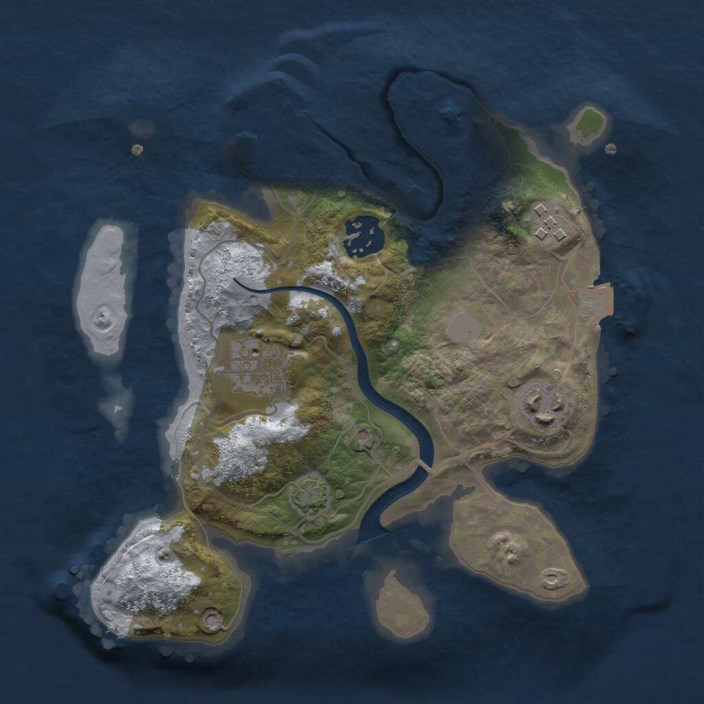 Rust Map: Procedural Map, Size: 2500, Seed: 298785613, 7 Monuments
