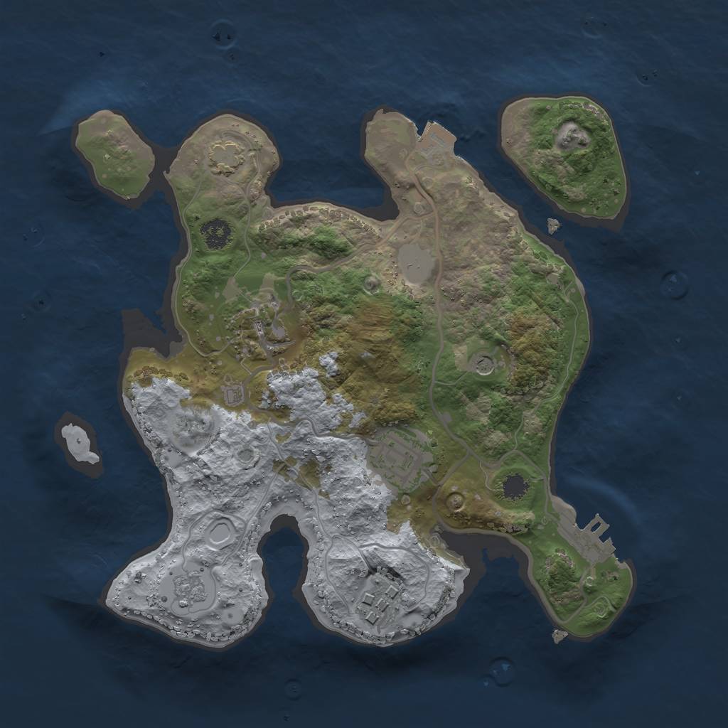 Rust Map: Procedural Map, Size: 2500, Seed: 679067399, 10 Monuments