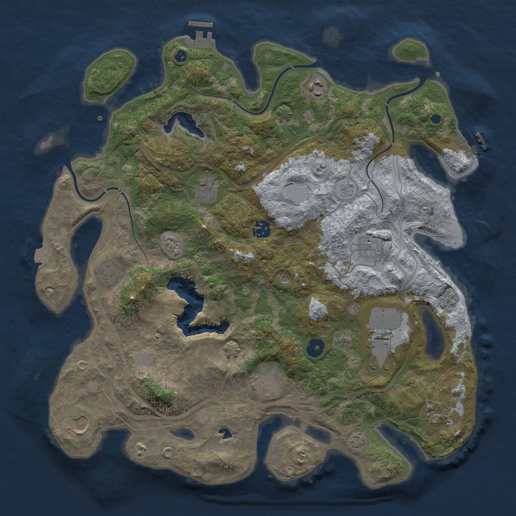 Rust Map: Procedural Map, Size: 4250, Seed: 87286313, 16 Monuments