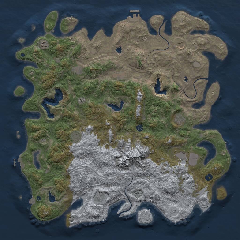 Rust Map: Procedural Map, Size: 5000, Seed: 2122323322, 17 Monuments