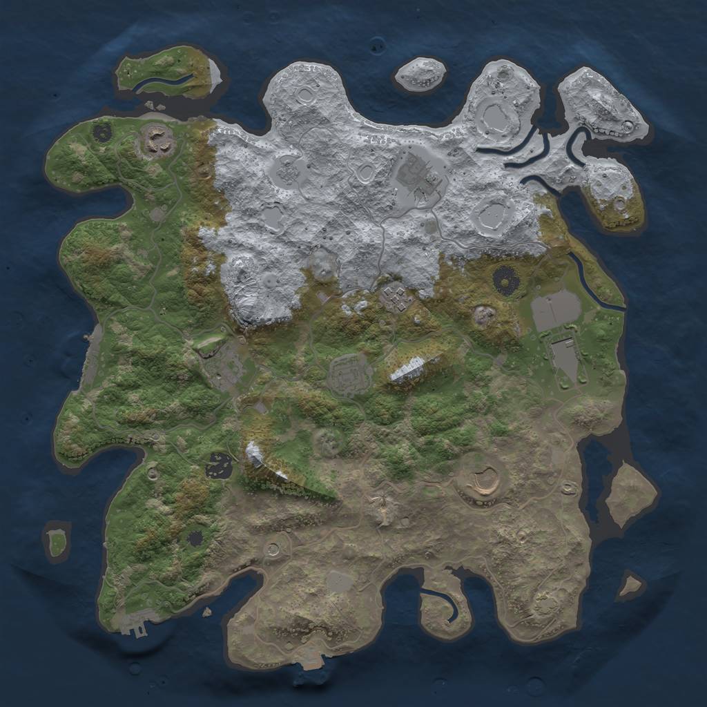 Rust Map: Procedural Map, Size: 3800, Seed: 2024022501, 16 Monuments