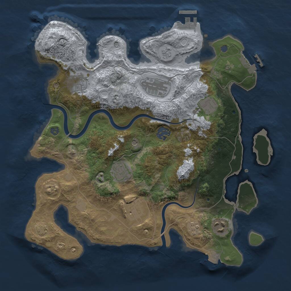 Rust Map: Procedural Map, Size: 3300, Seed: 1764836656, 15 Monuments