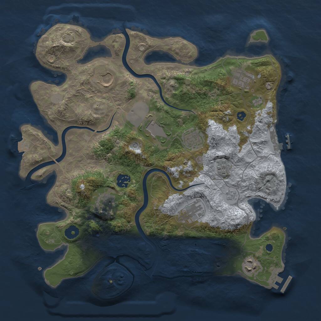 Rust Map: Procedural Map, Size: 3500, Seed: 72381892, 15 Monuments