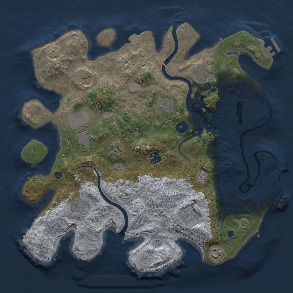 Rust Map: Procedural Map, Size: 3750, Seed: 420471112, 16 Monuments
