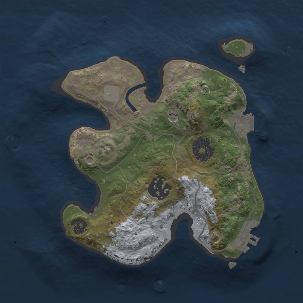 Rust Map: Procedural Map, Size: 2000, Seed: 84106387, 6 Monuments