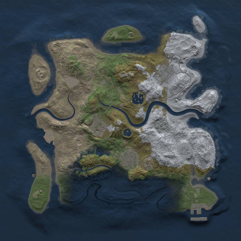 Rust Map: Procedural Map, Size: 3000, Seed: 68659, 10 Monuments