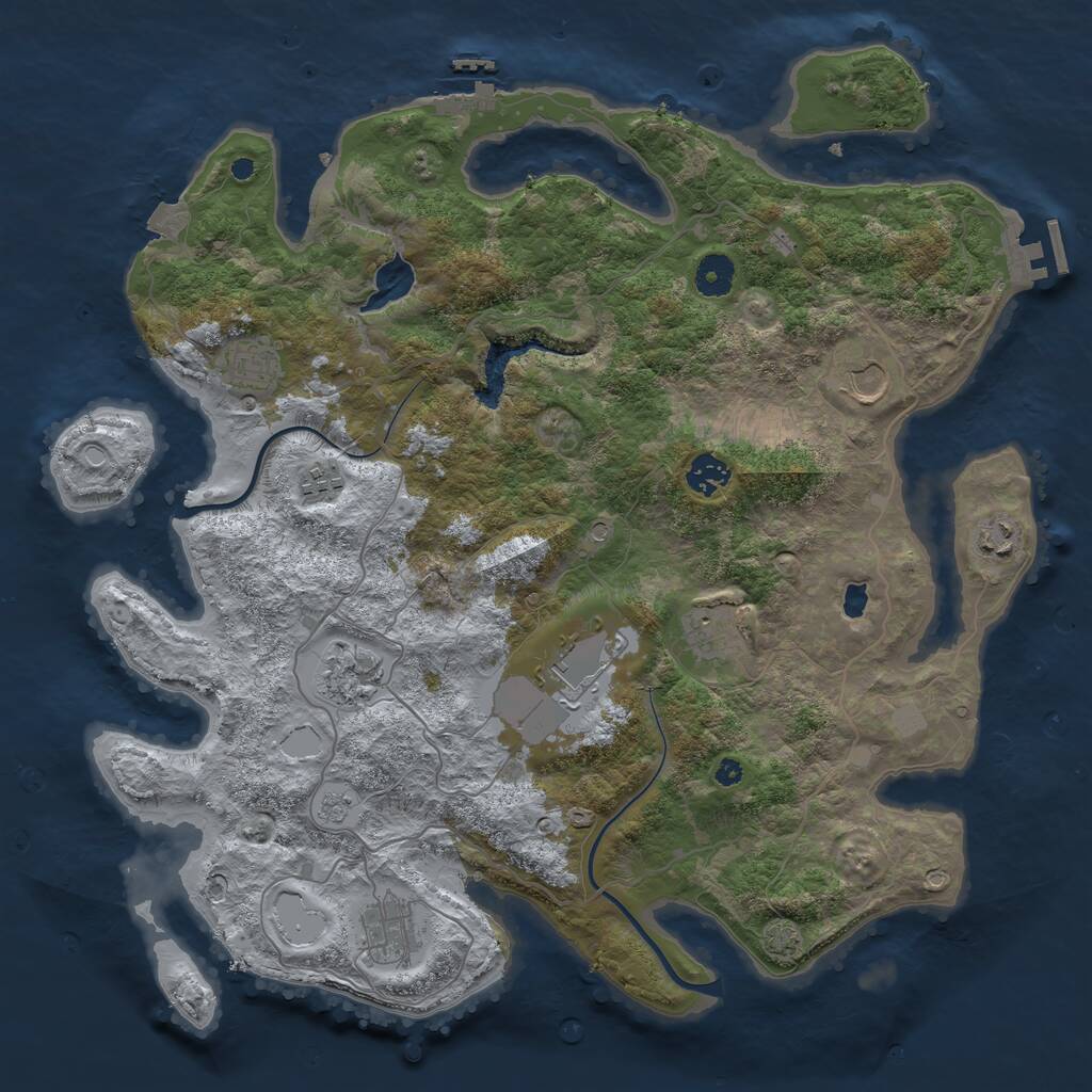 Rust Map: Procedural Map, Size: 4000, Seed: 287278646, 15 Monuments