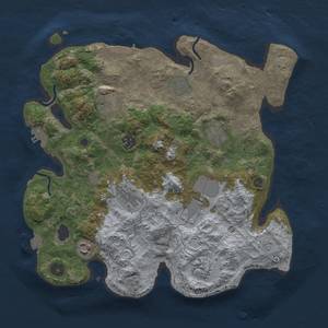 Thumbnail Rust Map: Procedural Map, Size: 3500, Seed: 1619697472, 17 Monuments