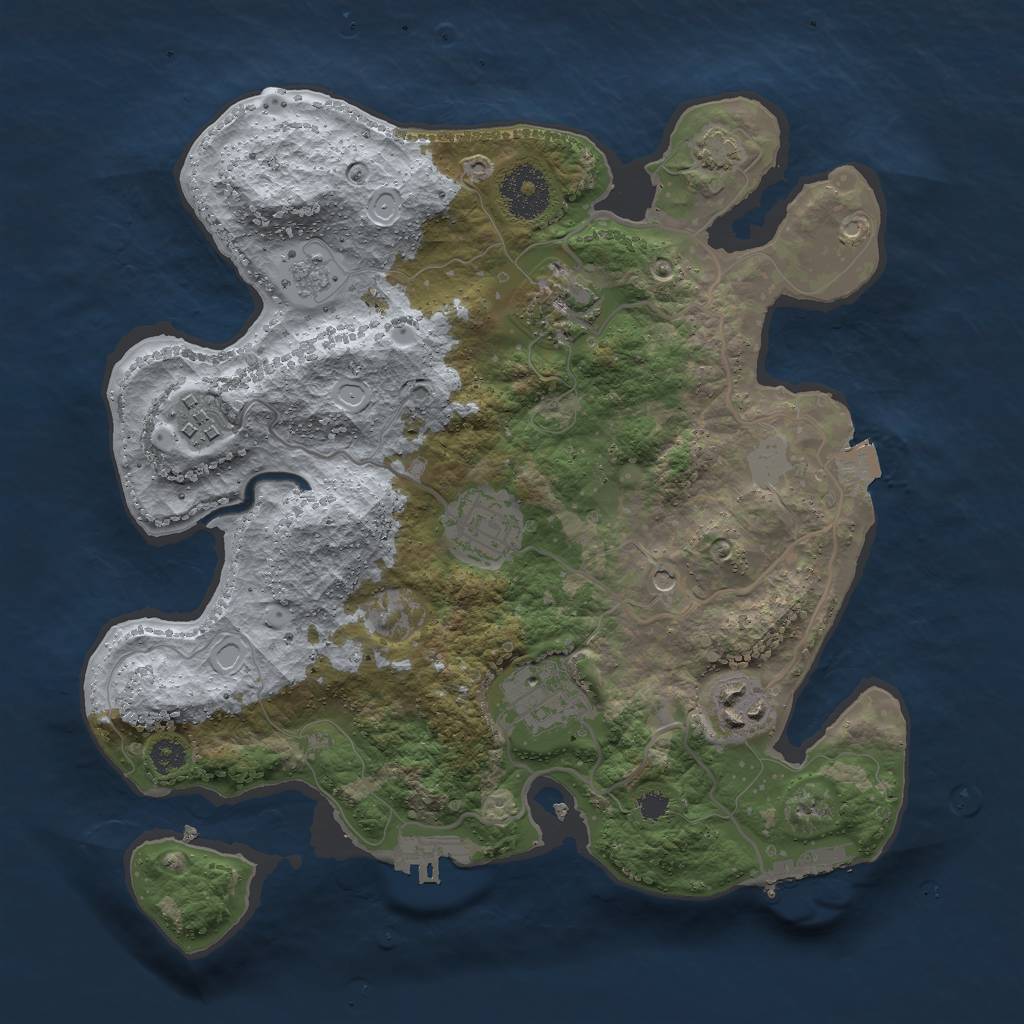Rust Map: Procedural Map, Size: 3000, Seed: 1818005058, 13 Monuments