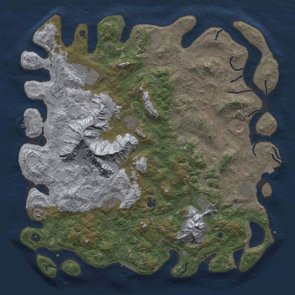 Rust Map: Procedural Map, Size: 5000, Seed: 2113240096, 19 Monuments