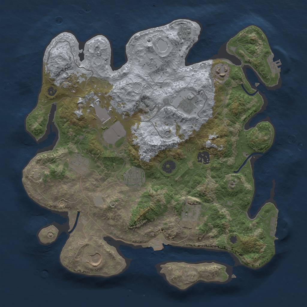 Rust Map: Procedural Map, Size: 3500, Seed: 18785570, 18 Monuments