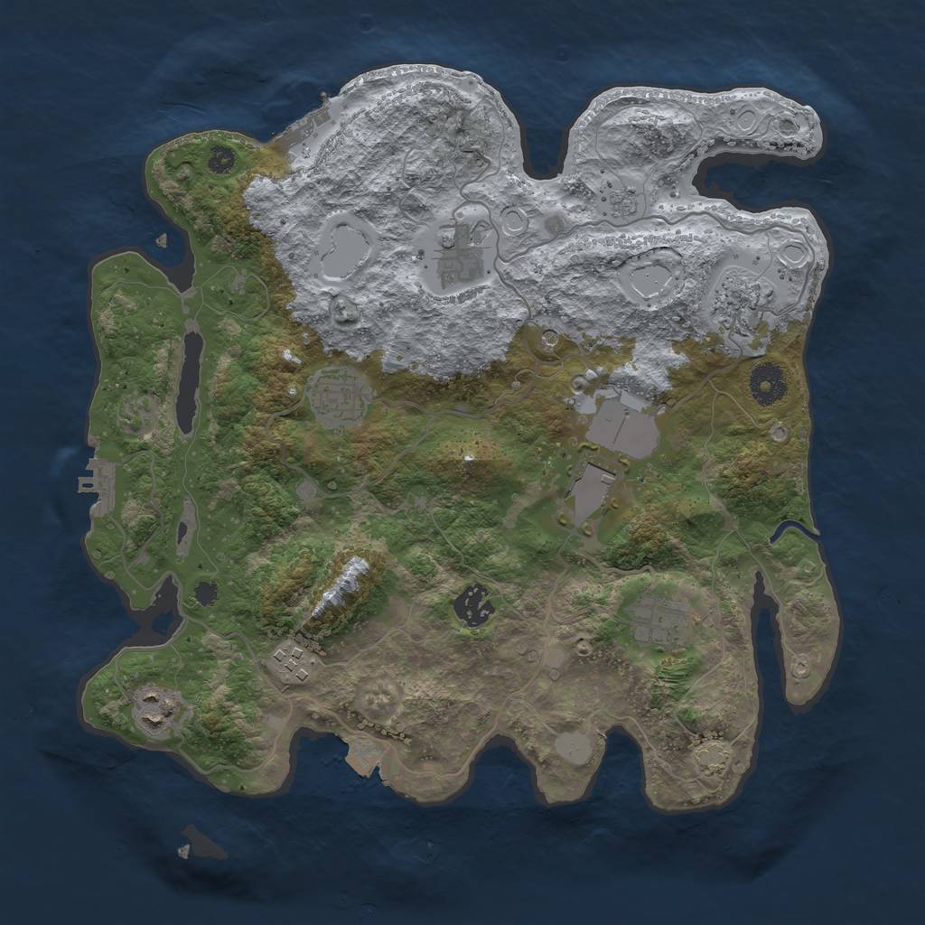 Rust Map: Procedural Map, Size: 3500, Seed: 426704053, 16 Monuments