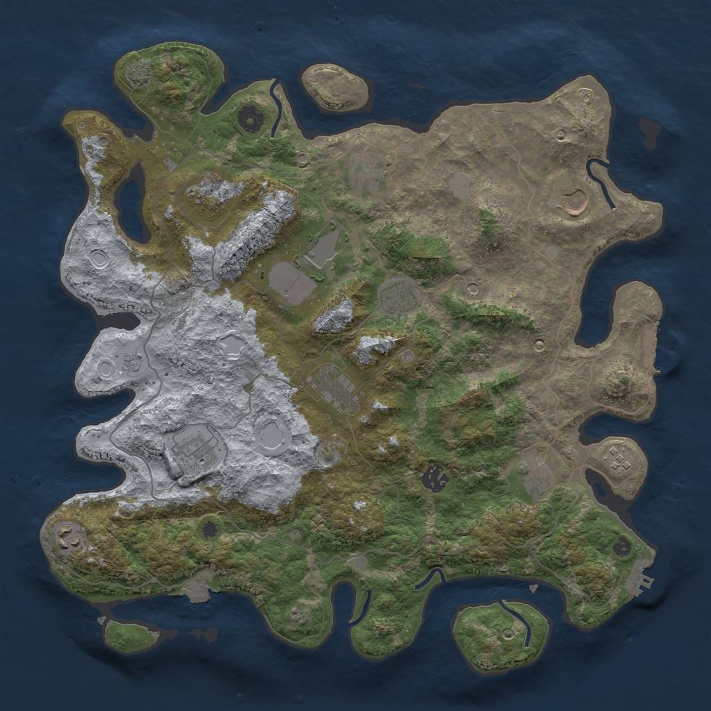 Rust Map: Procedural Map, Size: 4050, Seed: 928419459, 19 Monuments