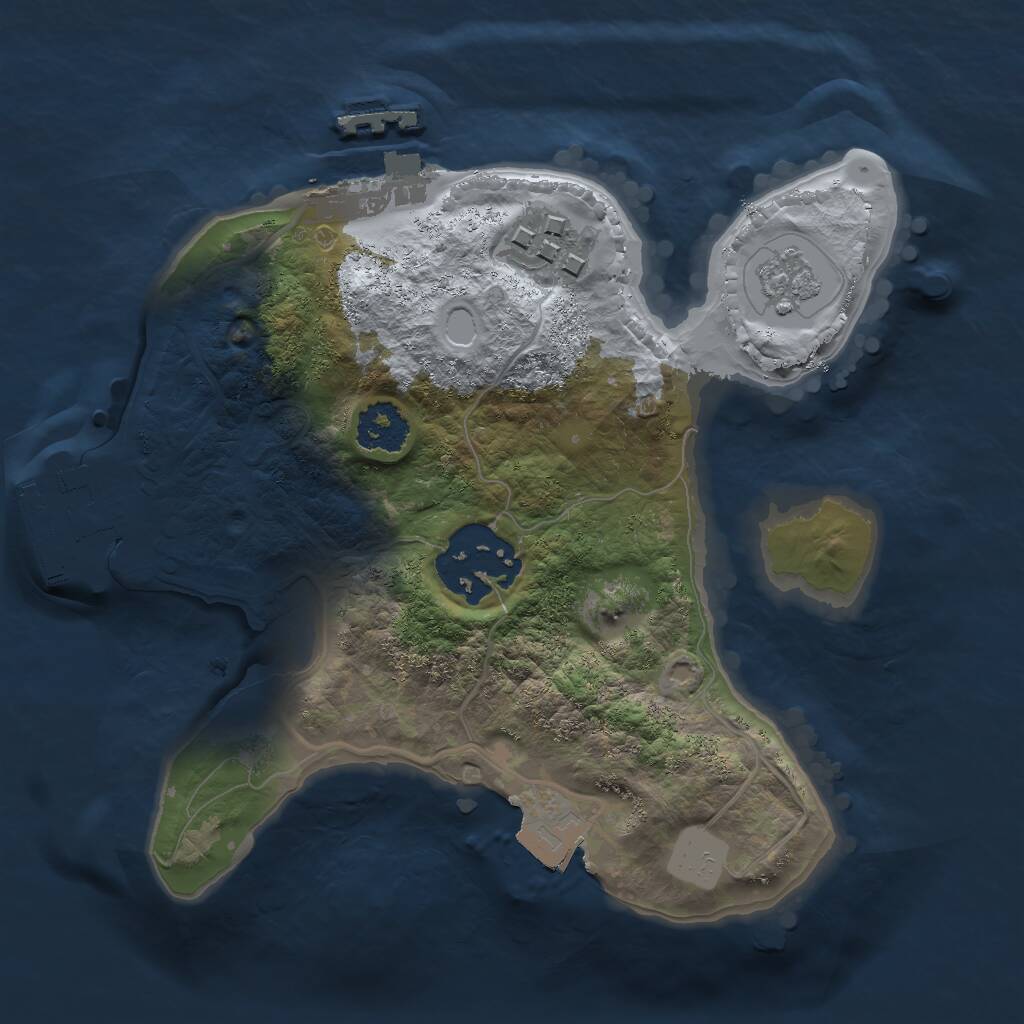 Rust Map: Procedural Map, Size: 2000, Seed: 2126943200, 6 Monuments
