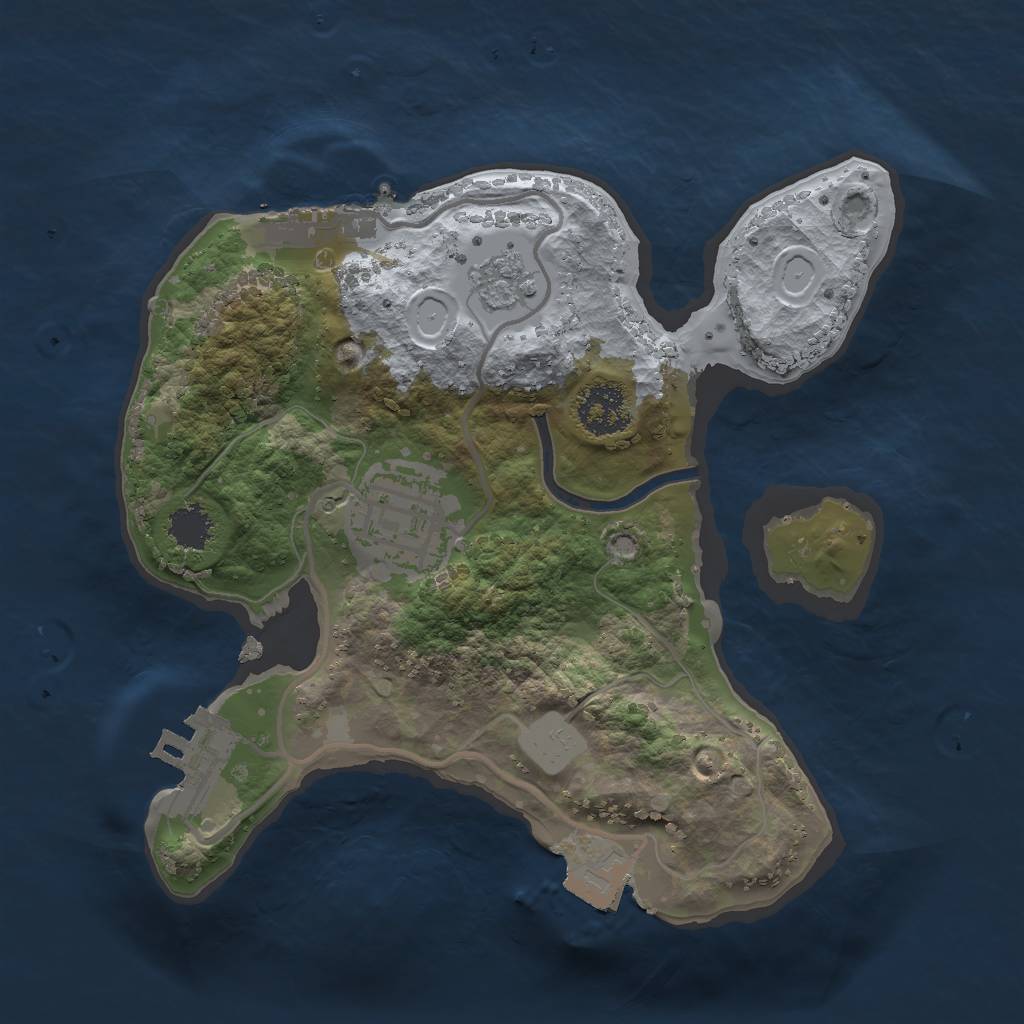 Rust Map: Procedural Map, Size: 2000, Seed: 2126943200, 7 Monuments