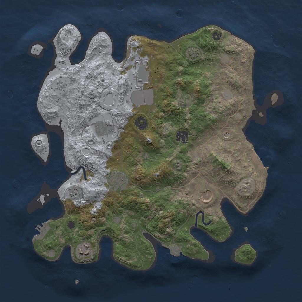 Rust Map: Procedural Map, Size: 3500, Seed: 66266795, 15 Monuments