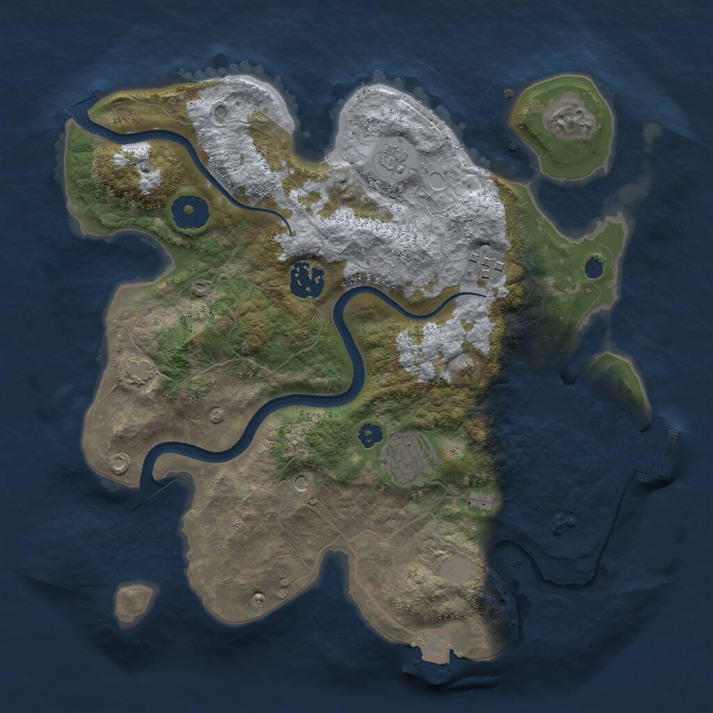 Rust Map: Procedural Map, Size: 3000, Seed: 546378710, 8 Monuments