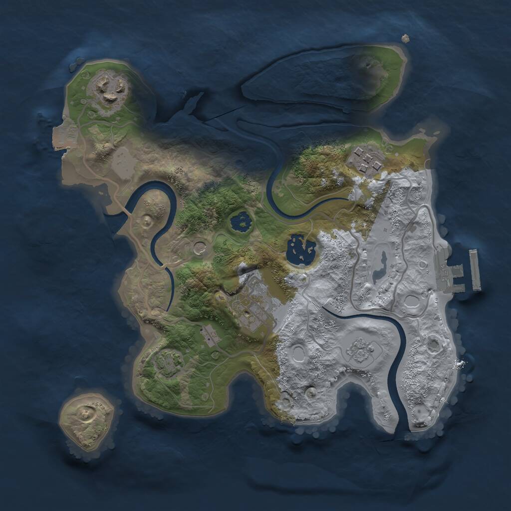Rust Map: Procedural Map, Size: 2500, Seed: 250224, 9 Monuments