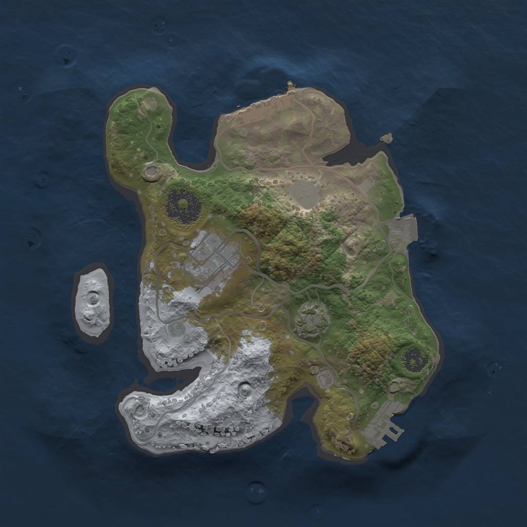 Rust Map: Procedural Map, Size: 2250, Seed: 2145614692, 7 Monuments