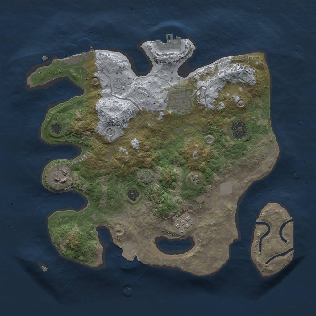 Rust Map: Procedural Map, Size: 2800, Seed: 1824078672, 11 Monuments