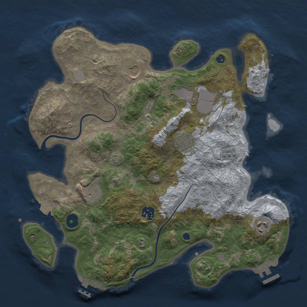 Rust Map: Procedural Map, Size: 3500, Seed: 1549190087, 13 Monuments