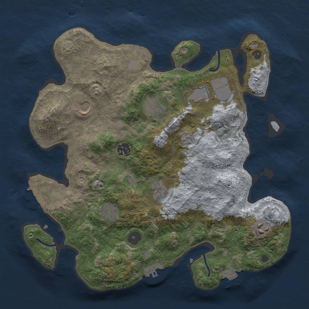 Rust Map: Procedural Map, Size: 3500, Seed: 1549190087, 16 Monuments