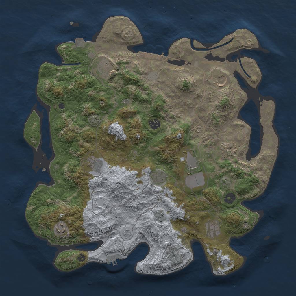 Rust Map: Procedural Map, Size: 4000, Seed: 432414525, 18 Monuments