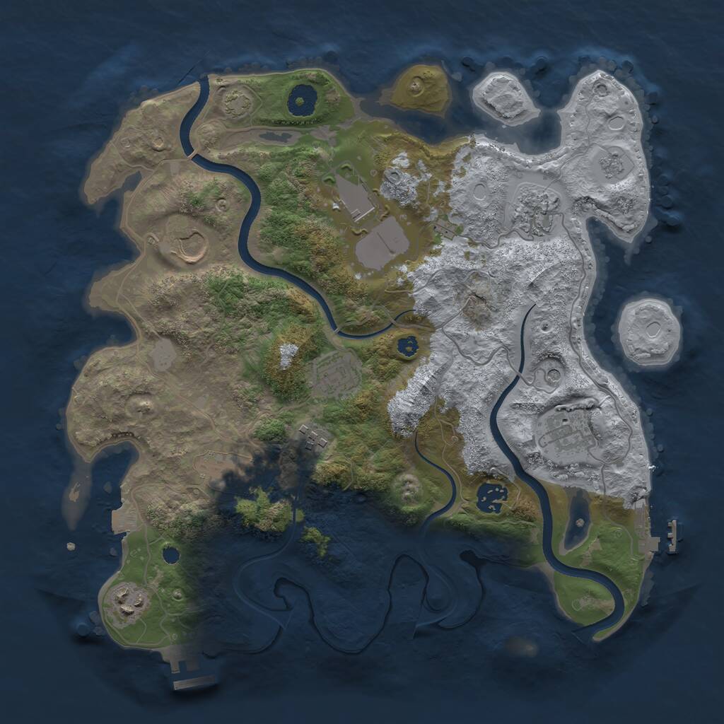 Rust Map: Procedural Map, Size: 3500, Seed: 80549971, 15 Monuments