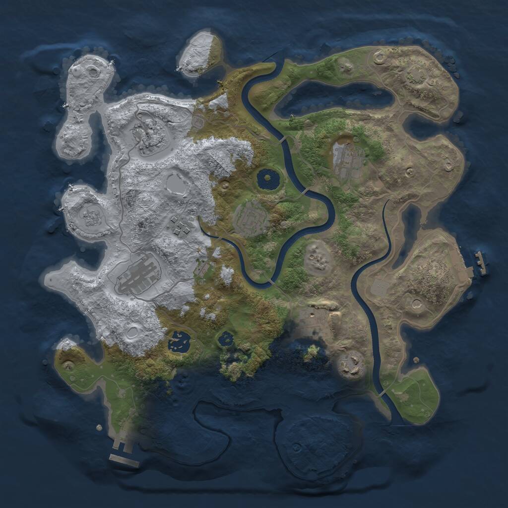Rust Map: Procedural Map, Size: 3400, Seed: 914841923, 14 Monuments