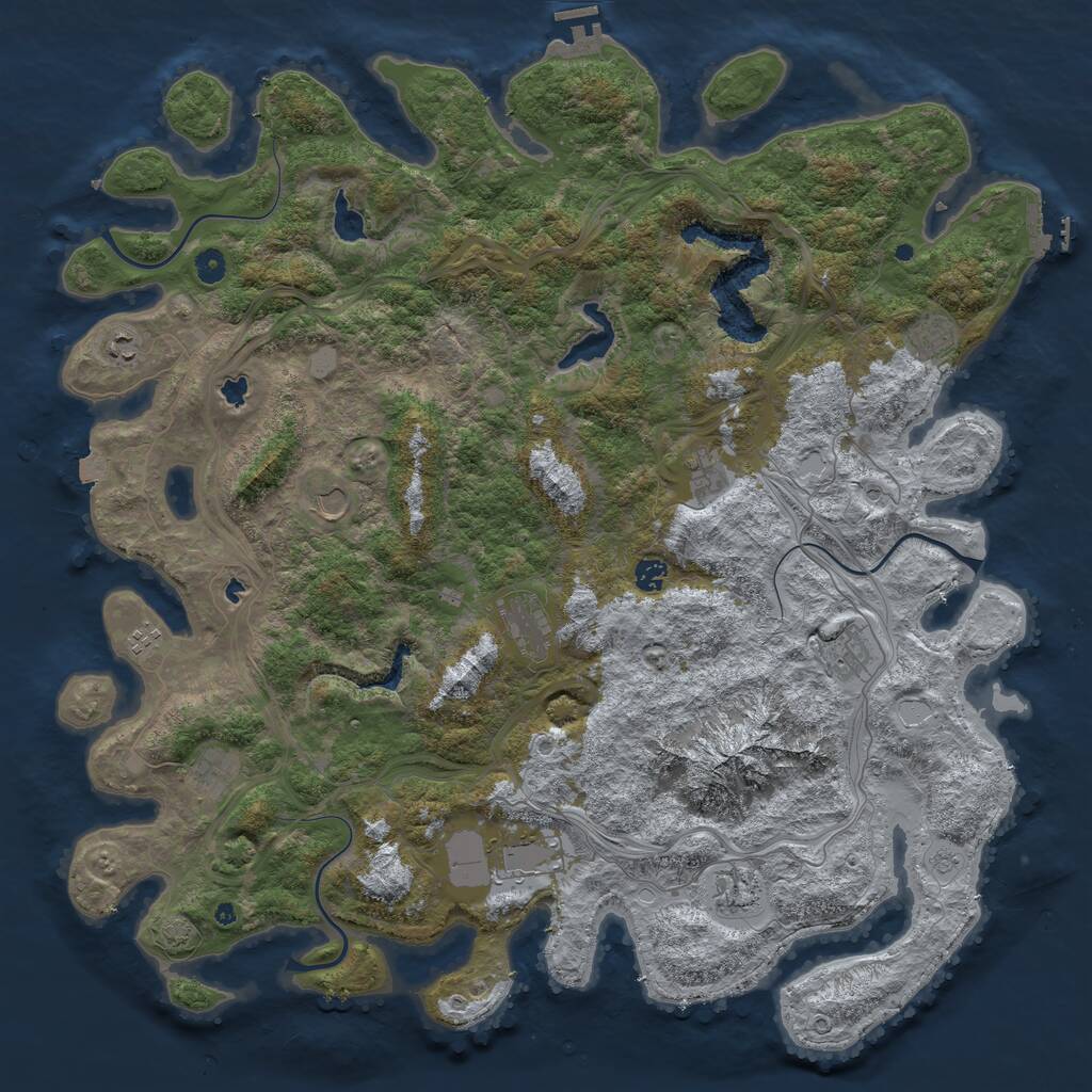 Rust Map: Procedural Map, Size: 5000, Seed: 272136155, 17 Monuments