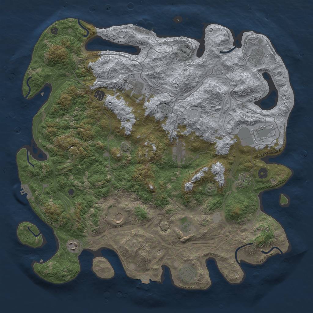 Rust Map: Procedural Map, Size: 4500, Seed: 548562547, 19 Monuments