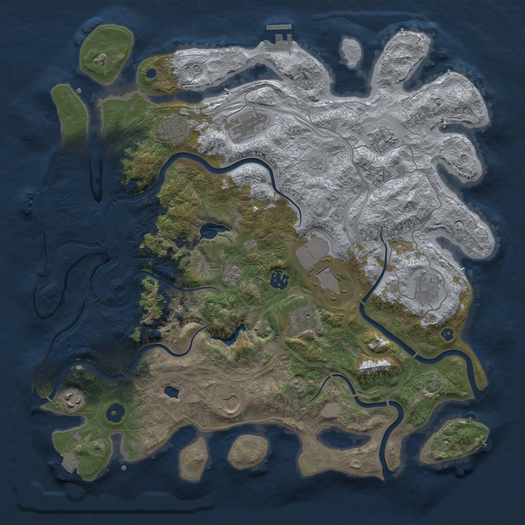 Rust Map: Procedural Map, Size: 4250, Seed: 1560692832, 16 Monuments