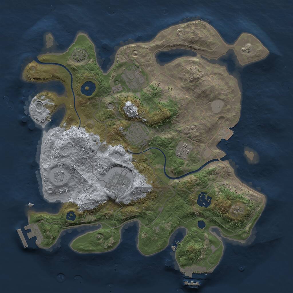Rust Map: Procedural Map, Size: 3000, Seed: 4484, 10 Monuments