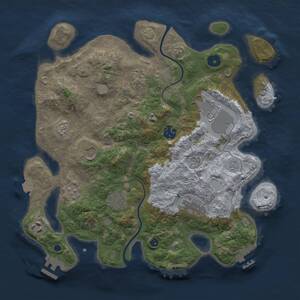 Thumbnail Rust Map: Procedural Map, Size: 3500, Seed: 2145472550, 14 Monuments