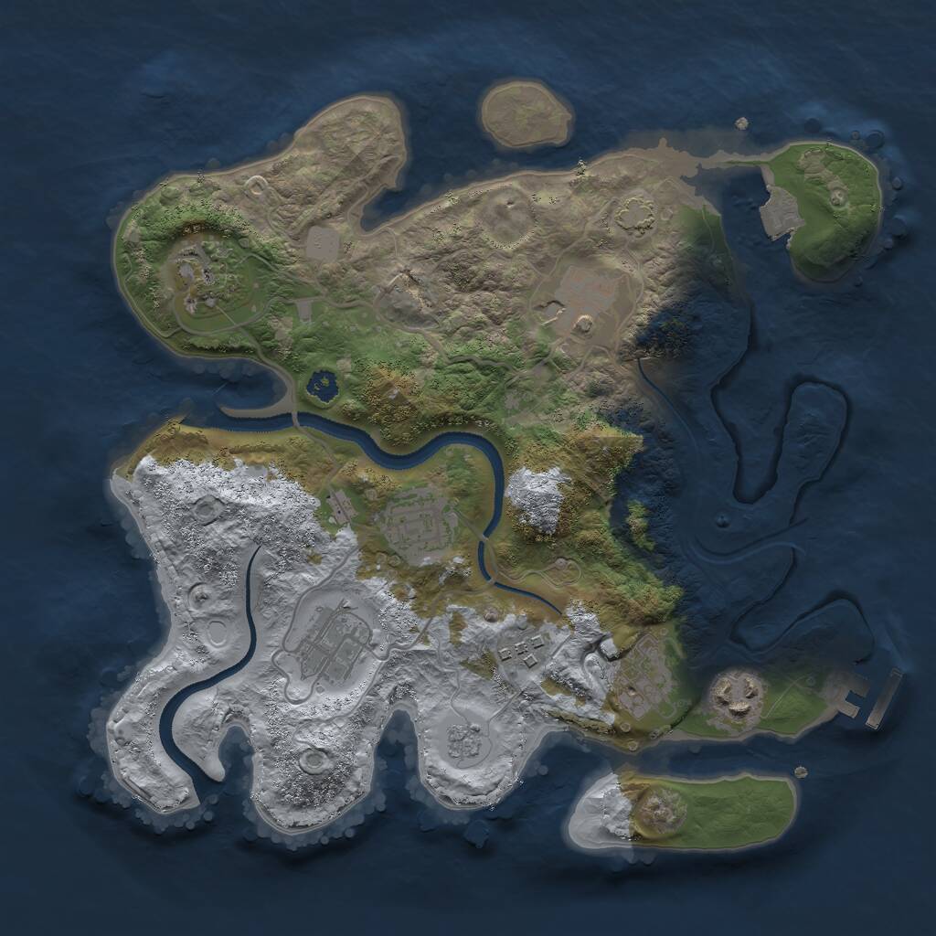Rust Map: Procedural Map, Size: 3000, Seed: 588793837, 11 Monuments