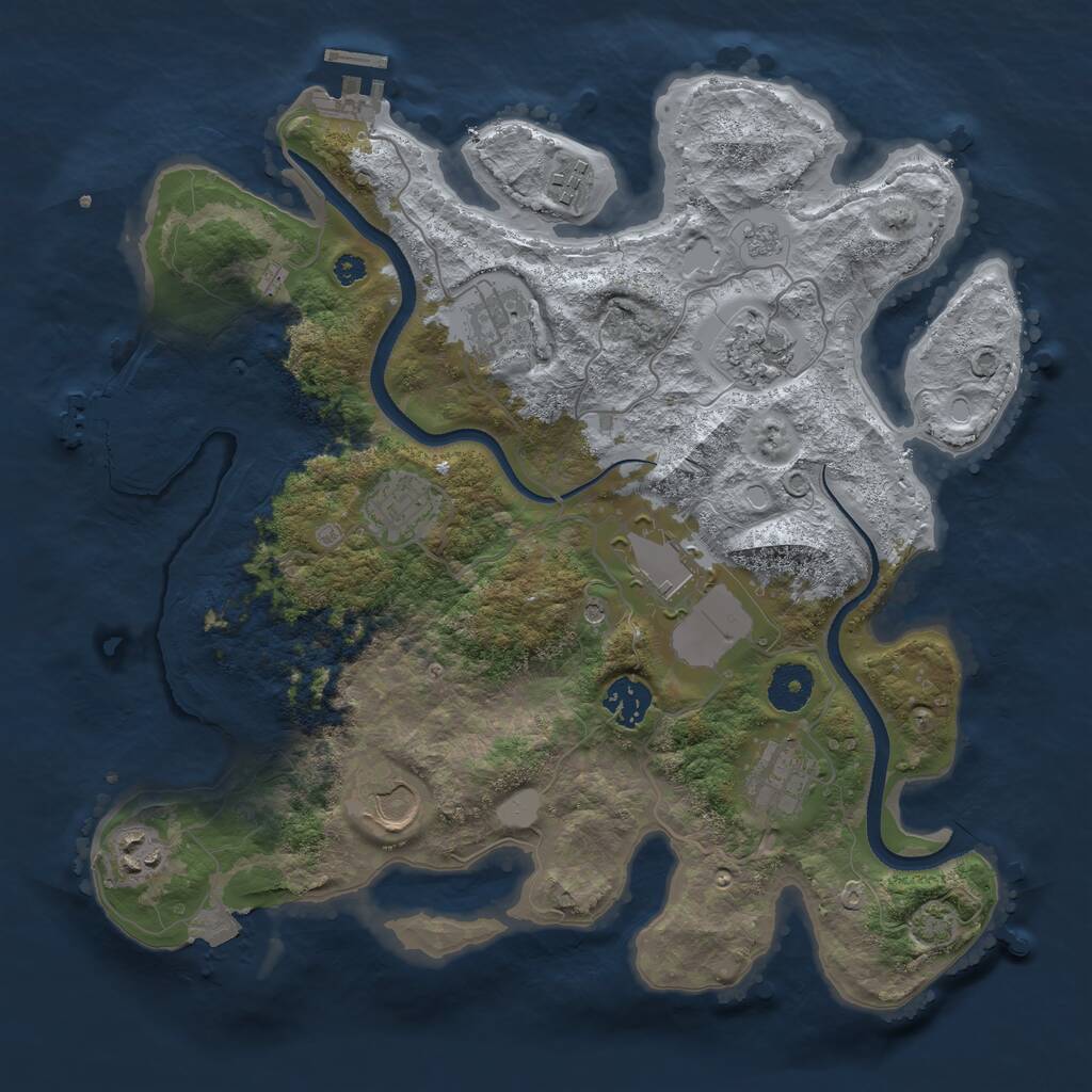 Rust Map: Procedural Map, Size: 3500, Seed: 1989621689, 15 Monuments