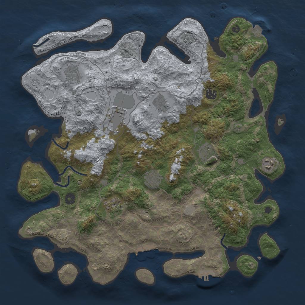 Rust Map: Procedural Map, Size: 4000, Seed: 11241, 17 Monuments