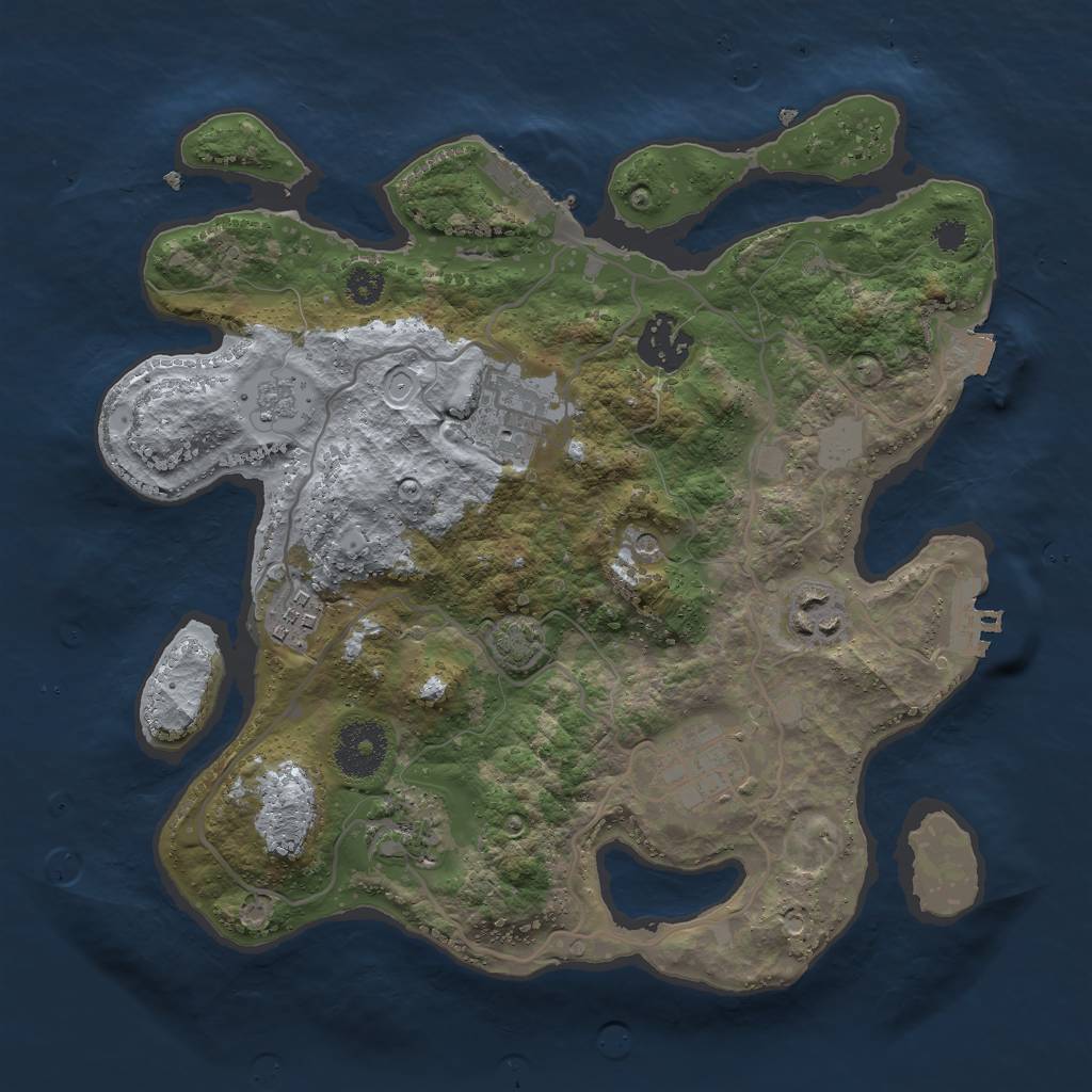 Rust Map: Procedural Map, Size: 3000, Seed: 588483614, 14 Monuments