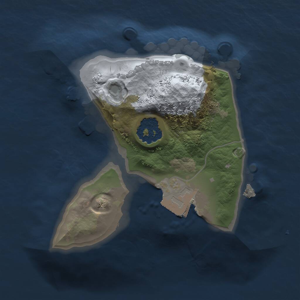 Rust Map: Procedural Map, Size: 1200, Seed: 11124, 1 Monuments