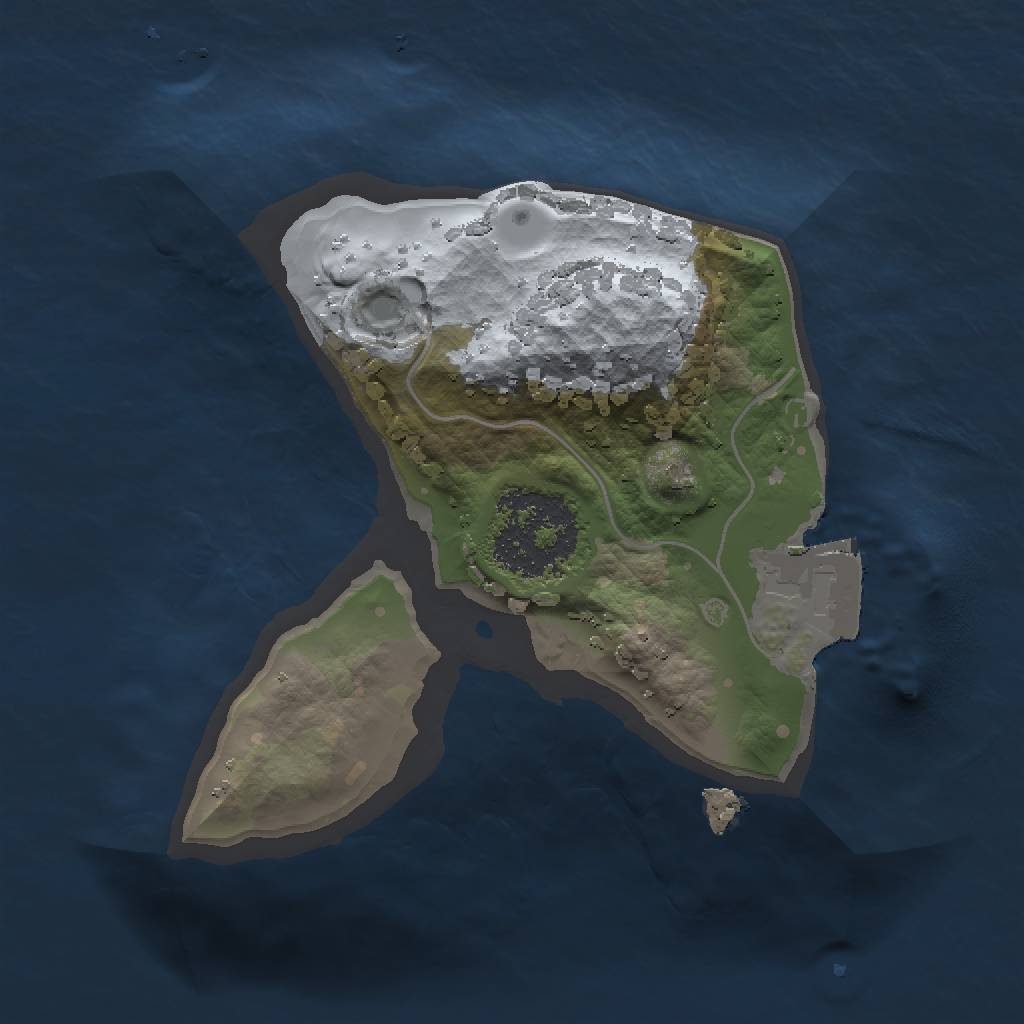 Rust Map: Procedural Map, Size: 1200, Seed: 11124, 3 Monuments