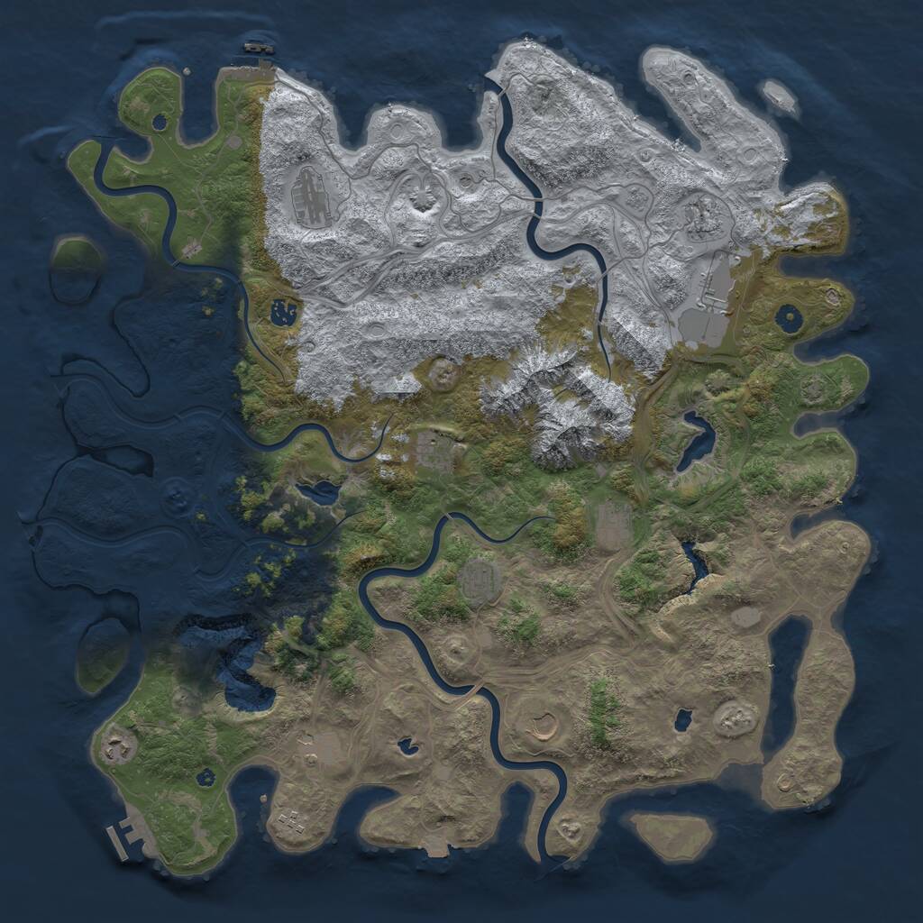 Rust Map: Procedural Map, Size: 5060, Seed: 1, 17 Monuments