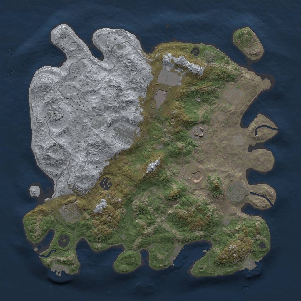 Rust Map: Procedural Map, Size: 3750, Seed: 4201147, 17 Monuments